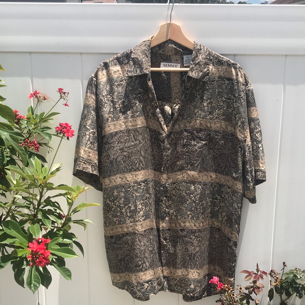 VINTAGE 2000s Summa Silk Button Up